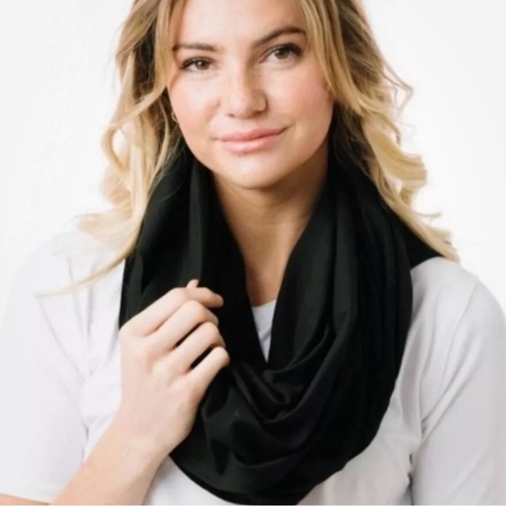 Zyia Active Womens Infinity Scarf Black Classic Convertible Wrap Shrug N…